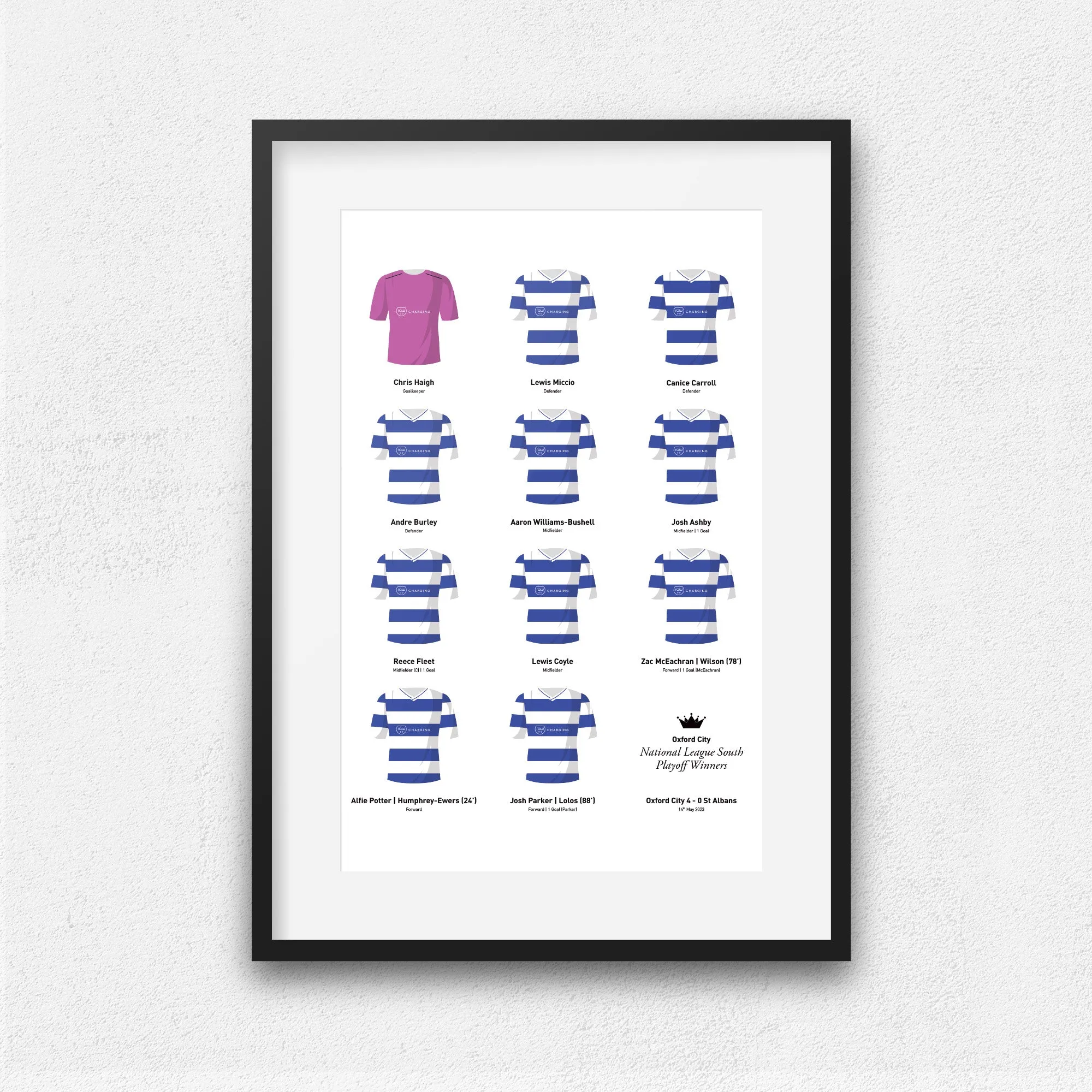 Oxford City 2023 National League South Playoff Winners Football Team Print