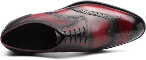 Oxford for men formal shoes handmade dress Italian Genuien grain leather luxury custom brogue wing tips round toe lace up shoes