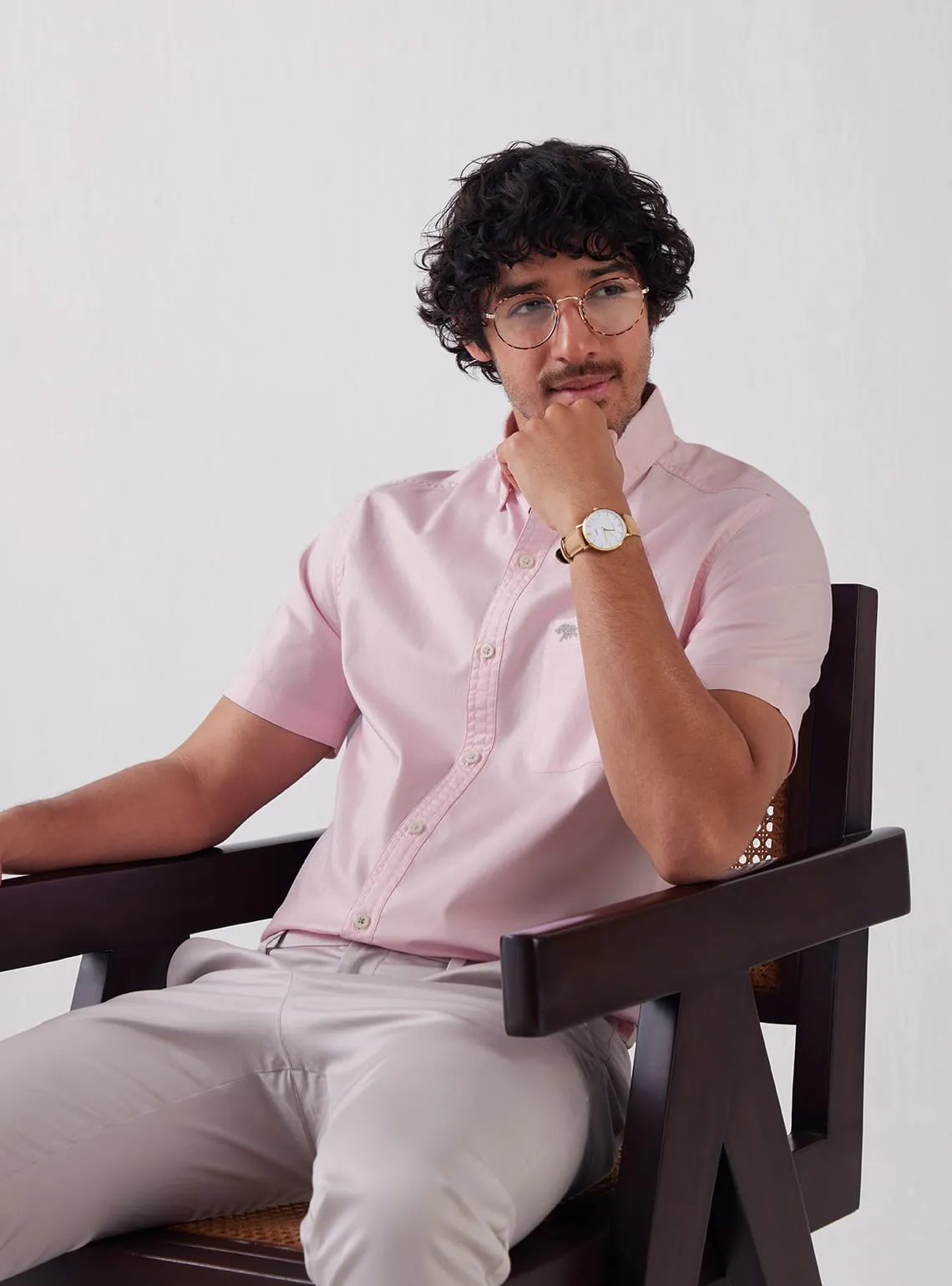Oxford Pink Half Silver Mark Shirt