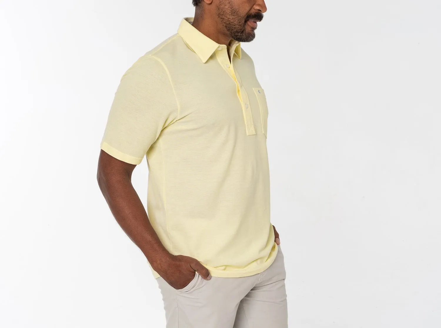 Oxford Pique Players Shirt - Lemon