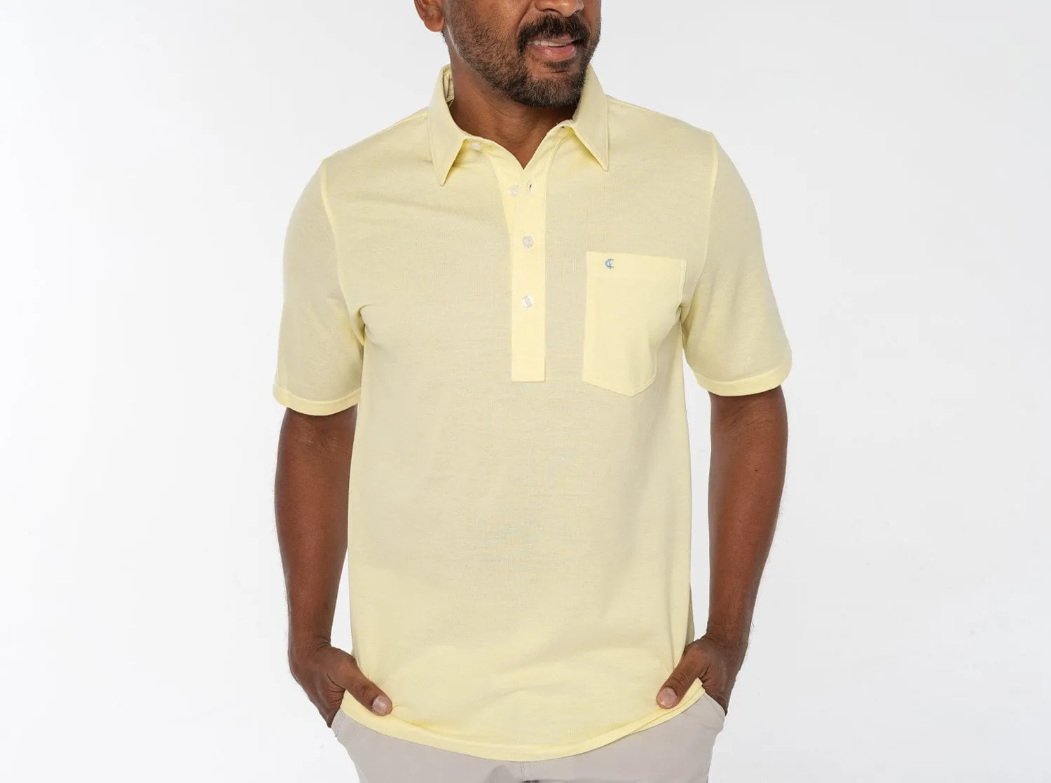 Oxford Pique Players Shirt - Lemon