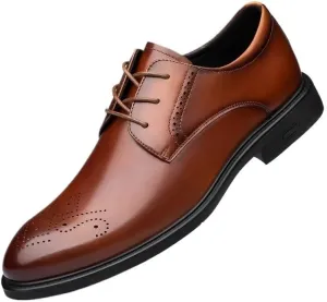 Oxford Shoes for Men's Lace Up Comfort Orthopedic Brogue Waterproof Leather Non Slip Casual
