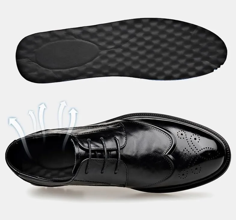 Oxfords Shoes Men's Classic Retro Casual Shoes Mens Casual Dress Shoes Leather Luxury Men's Patent Leather Formal Business Oxford Dress Shoes(Brown,7)