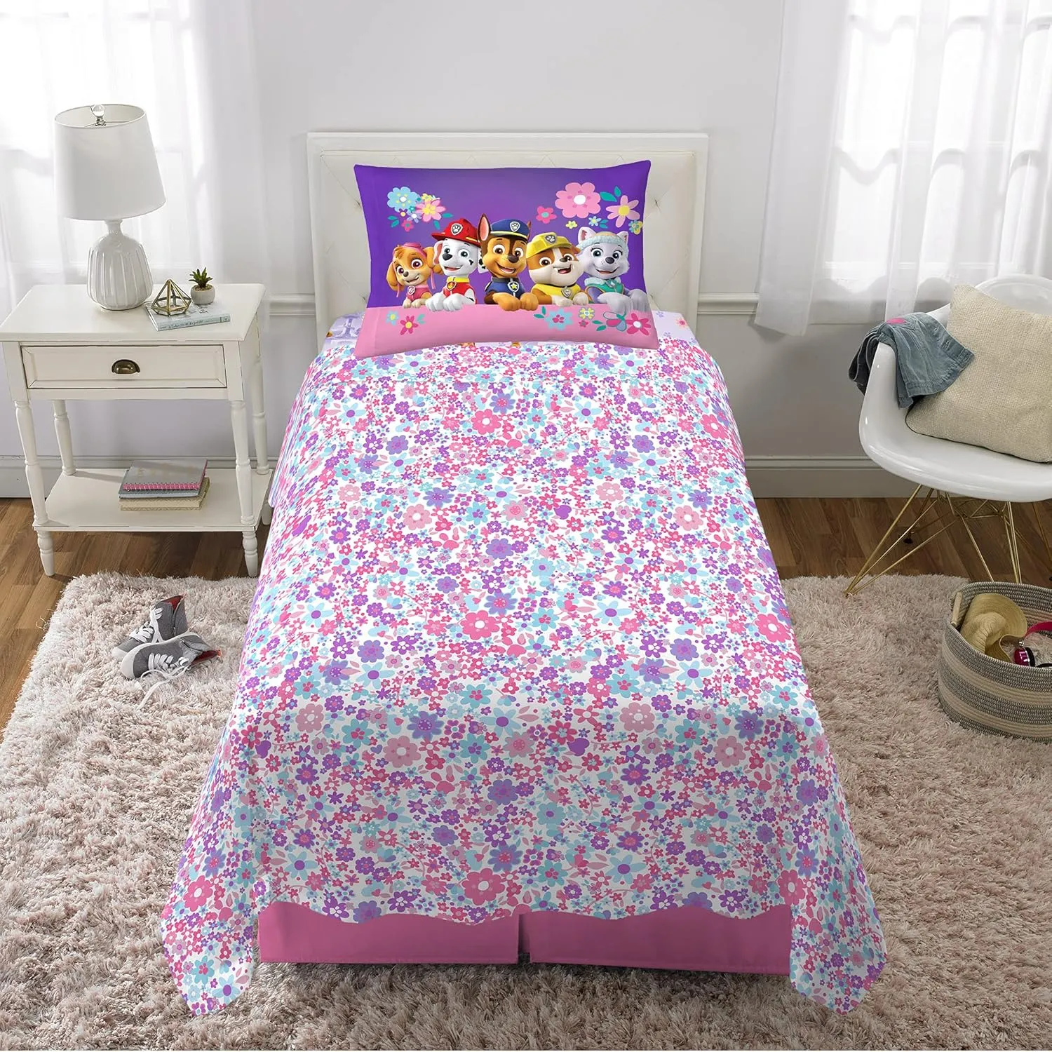 Paw Patrol Girls Kids Bedding Super Soft Microfiber Sheet Set, Twin, (Official) Nickelodeon Product By Franco