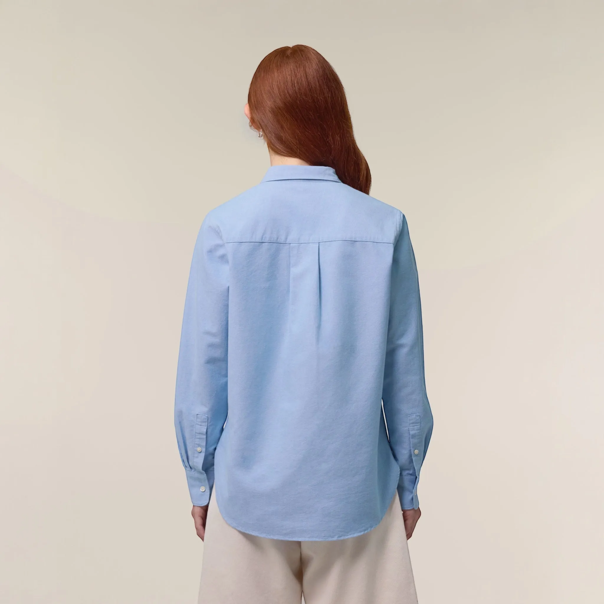 Personalised left chest embroidered women's classic fit organic cotton 'Oxford' shirt - choose your own font & thread colour