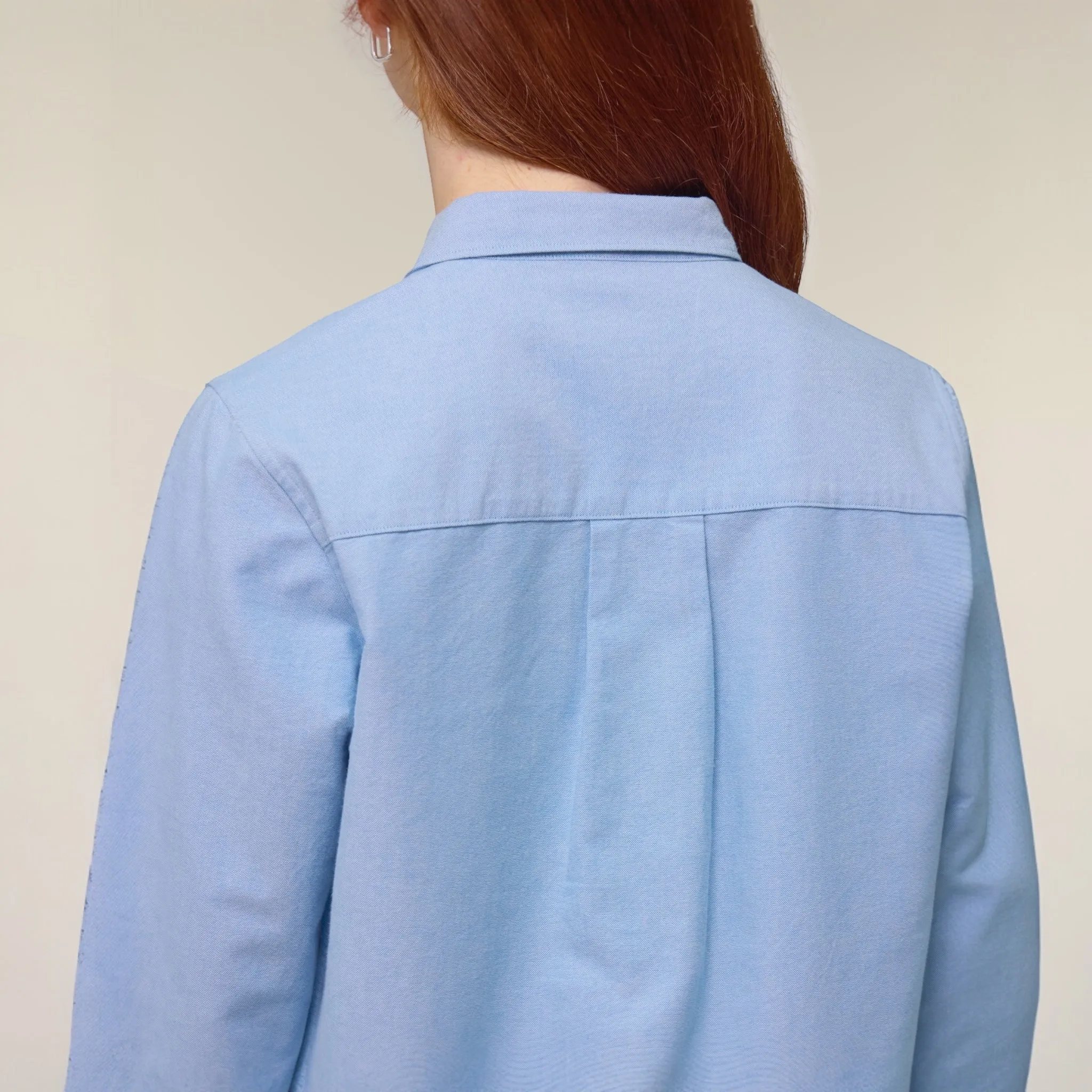 Personalised left chest embroidered women's classic fit organic cotton 'Oxford' shirt - choose your own font & thread colour