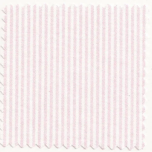 Pink & White University Stripe Two-Ply 100% Pima Cotton Oxford