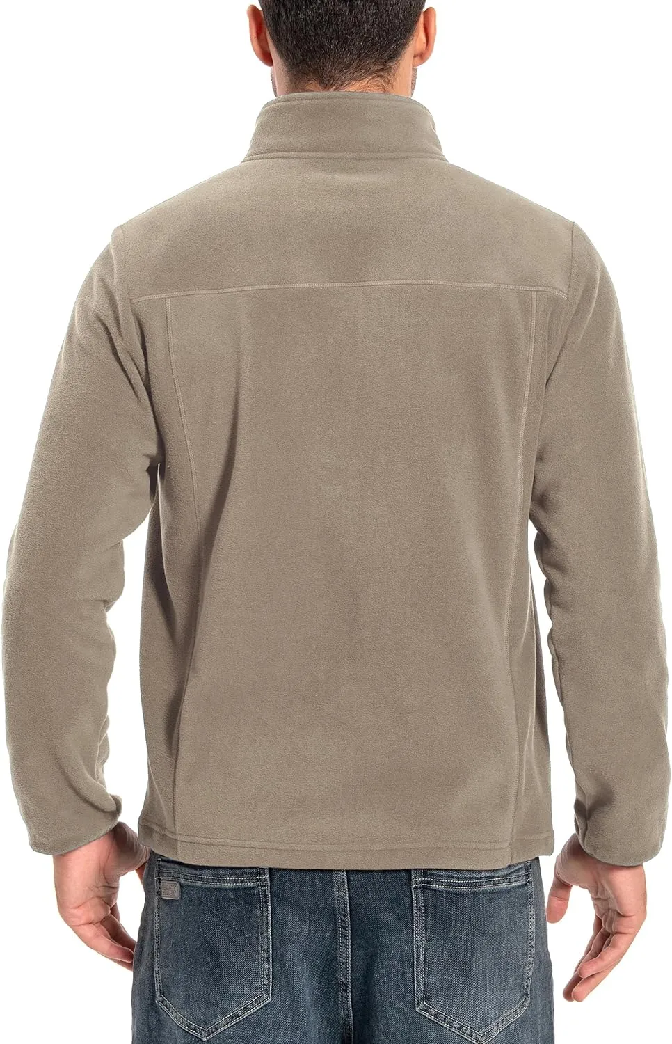 Pioneer Camp Men's Lightweight Polar Fleece Jacket Full Zip Antistatic Casual Coat Soft Warm Outwear with Zipper Pockets
