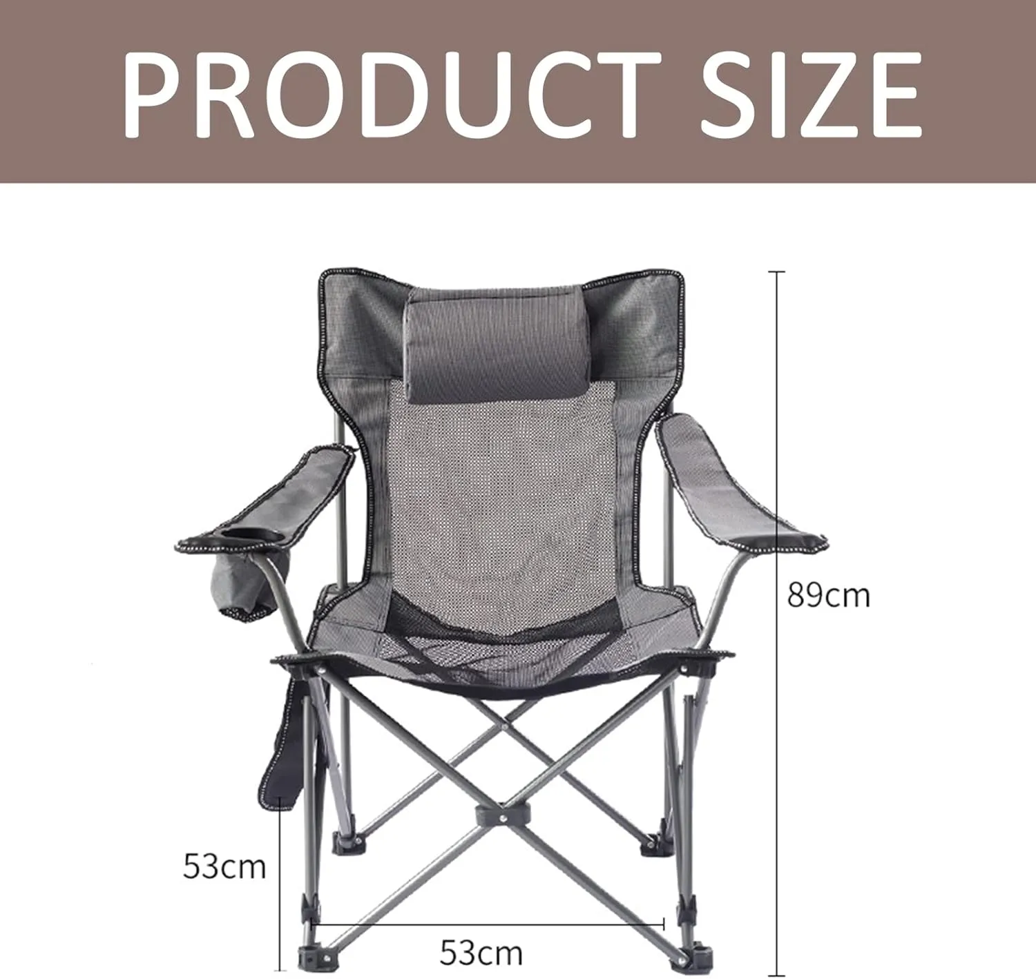Portable Chairs for Adults 120kg Beach Chairs High Off Ground Reclining, Folding Camping Chair with Carrying Bag,B