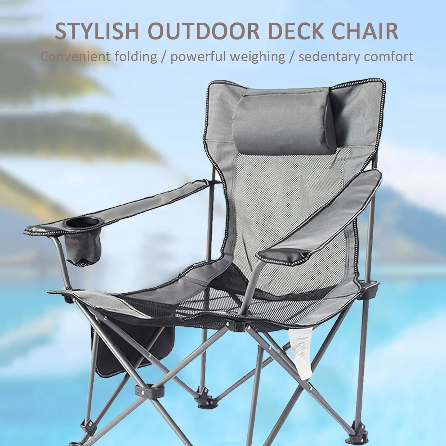 Portable Chairs for Adults 120kg Beach Chairs High Off Ground Reclining, Folding Camping Chair with Carrying Bag,B