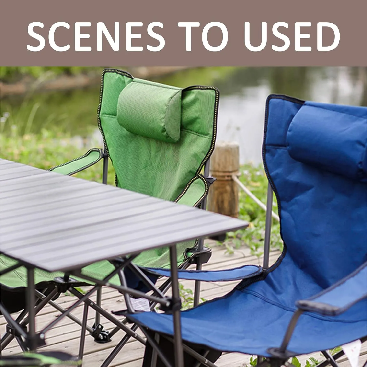 Portable Chairs for Adults 120kg Beach Chairs High Off Ground Reclining, Folding Camping Chair with Carrying Bag,B
