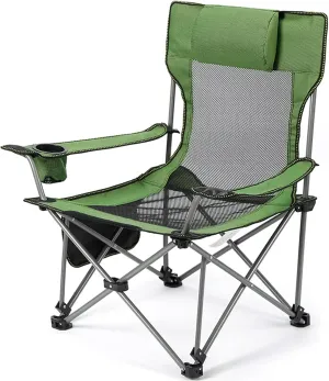 Portable Chairs for Adults 120kg Beach Chairs High Off Ground Reclining, Folding Camping Chair with Carrying Bag,B