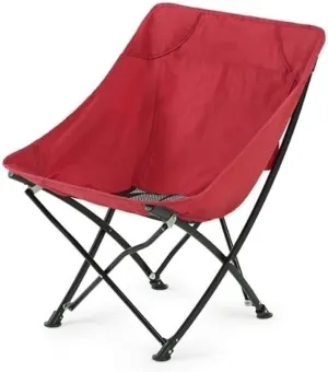 Portable Ultralight Folding Camping Chair - Compact, Ergonomic Backpacking for Outdoor Hiking, Fishing, and Camping, Breathable Mesh Back, Heavy Duty Steel Frame
