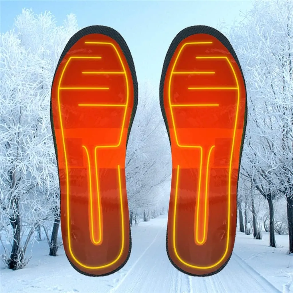 Portable USB Electric Heating Insoles Foot Warmer Washable Heated Winter Warm Shoe-pad Cuttable Thermal Insole (Color : A, Size : One Size) (A One Size)