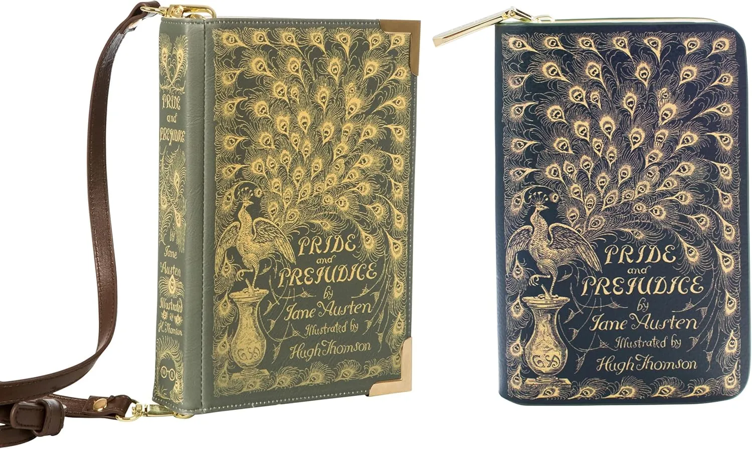 Pride and Prejudice Large Green Handbag and Zip Around Wallet Purse Bundle