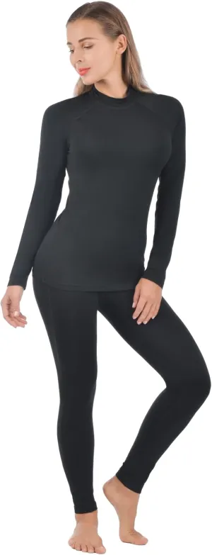 qualidyne Thermal Underwear for Women Long Johns Ultra-Soft Base Layer Pajama Set Winter Cold Weather Top and Bottom