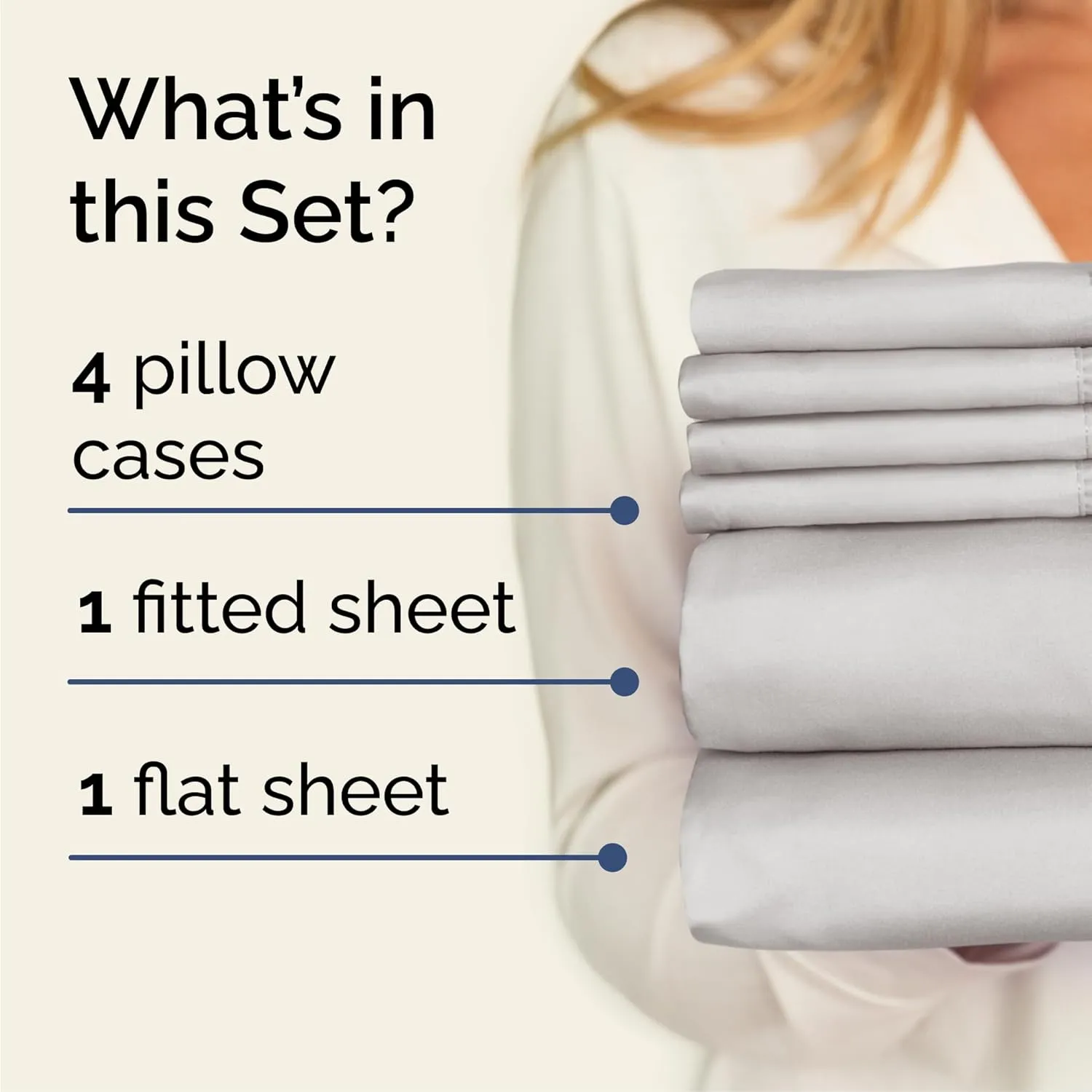 Queen 6 Piece Sheet Set - Comfy Breathable & Cooling - Ultra-Soft Hotel Luxury Bedding Set w/ 8-16 Inch Deep Pockets - 1 Flat & 1 Fitted Sheet & 4 Pillowcases - Wrinkle Free & Easy Care - French Grey