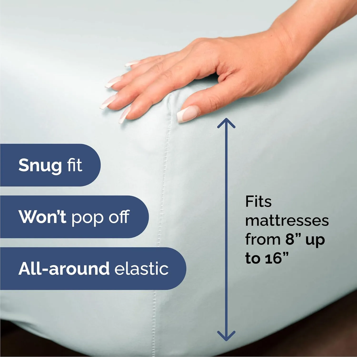 Queen Size 4 Piece Sheet Set - Comfy Breathable & Cooling Bed Sheets Set - Hotel Luxury Bedding for Women, Men, Kids, Teens, Boys & Girls - Deep Pockets, Ultra-Soft, Wrinkle Free - Oeko-Tex - Ice Blue