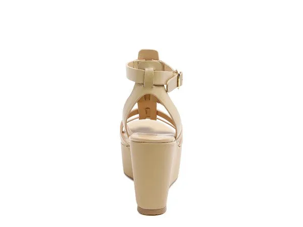 RAG&CO Windrush Cage Wedge Leather Sandal