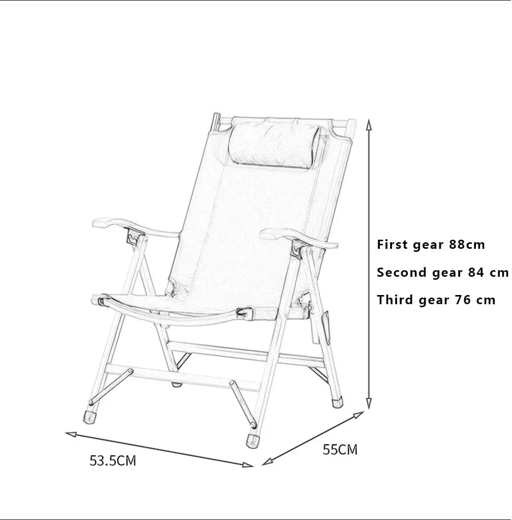 Recliner Chair,3 Gear Adjustable Heavy Duty Directors Chairs Supports for Adults, Folding Portable for Lightweight Low Beach Chair for Hiking Concert Fishing Lawn Picnic, Suppor