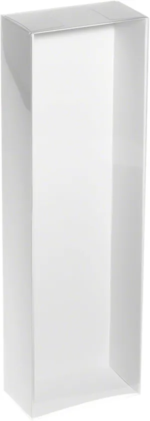 Redoll Clear Folding Display Box with White Liners and White Elastic for 11-12 inch Dolls or Action Figures, 4" W x 2.25" D x 13" H, Pack of 2