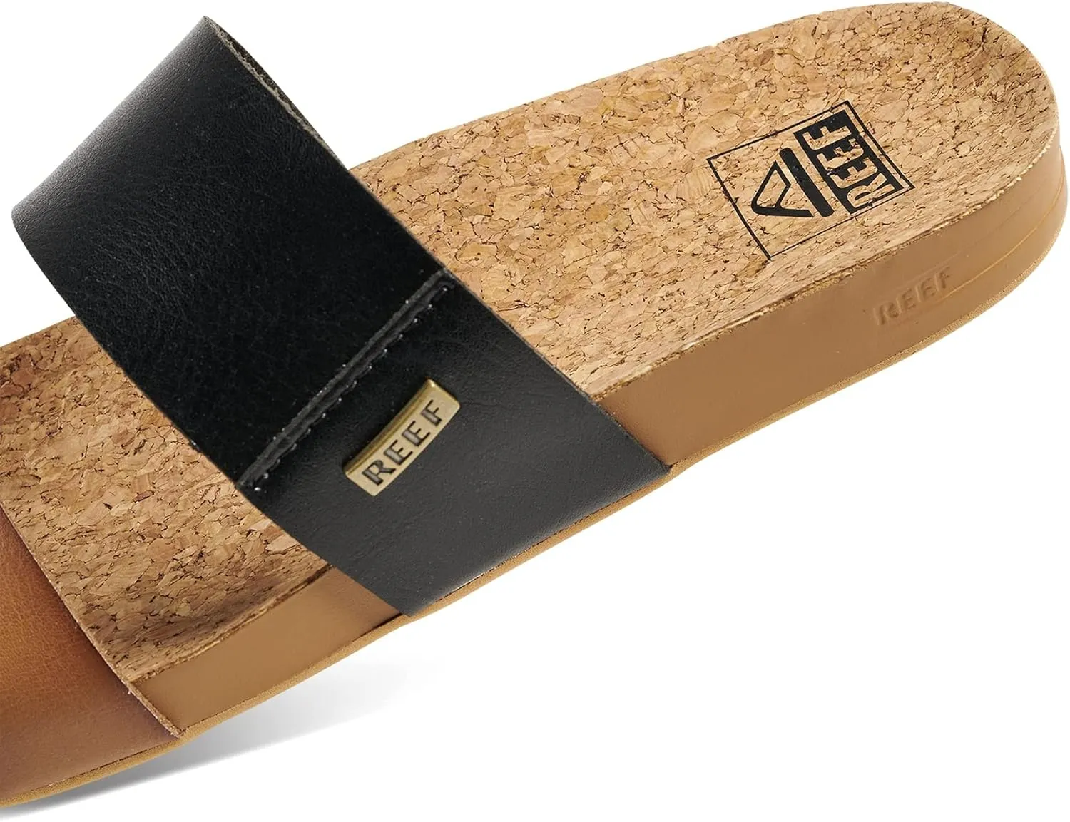 Reef Women's Cushion Vista Fashion Slide Sandal, Vegan Leather Strap, Soft Footbed
