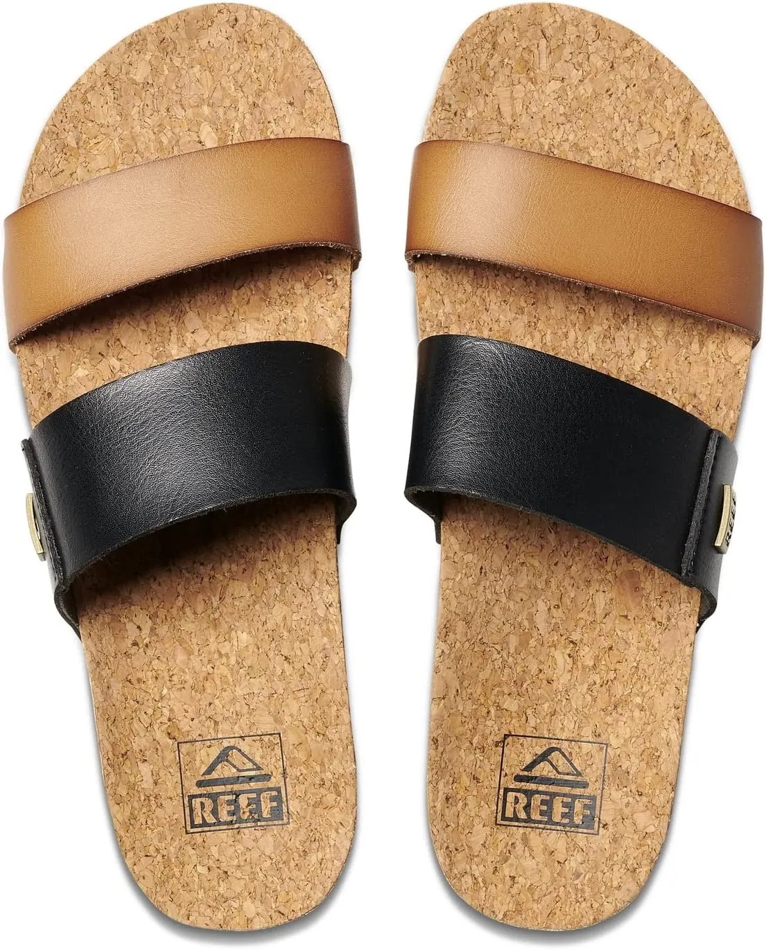 Reef Women's Cushion Vista Fashion Slide Sandal, Vegan Leather Strap, Soft Footbed