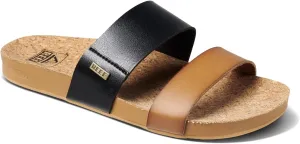 Reef Women's Cushion Vista Fashion Slide Sandal, Vegan Leather Strap, Soft Footbed