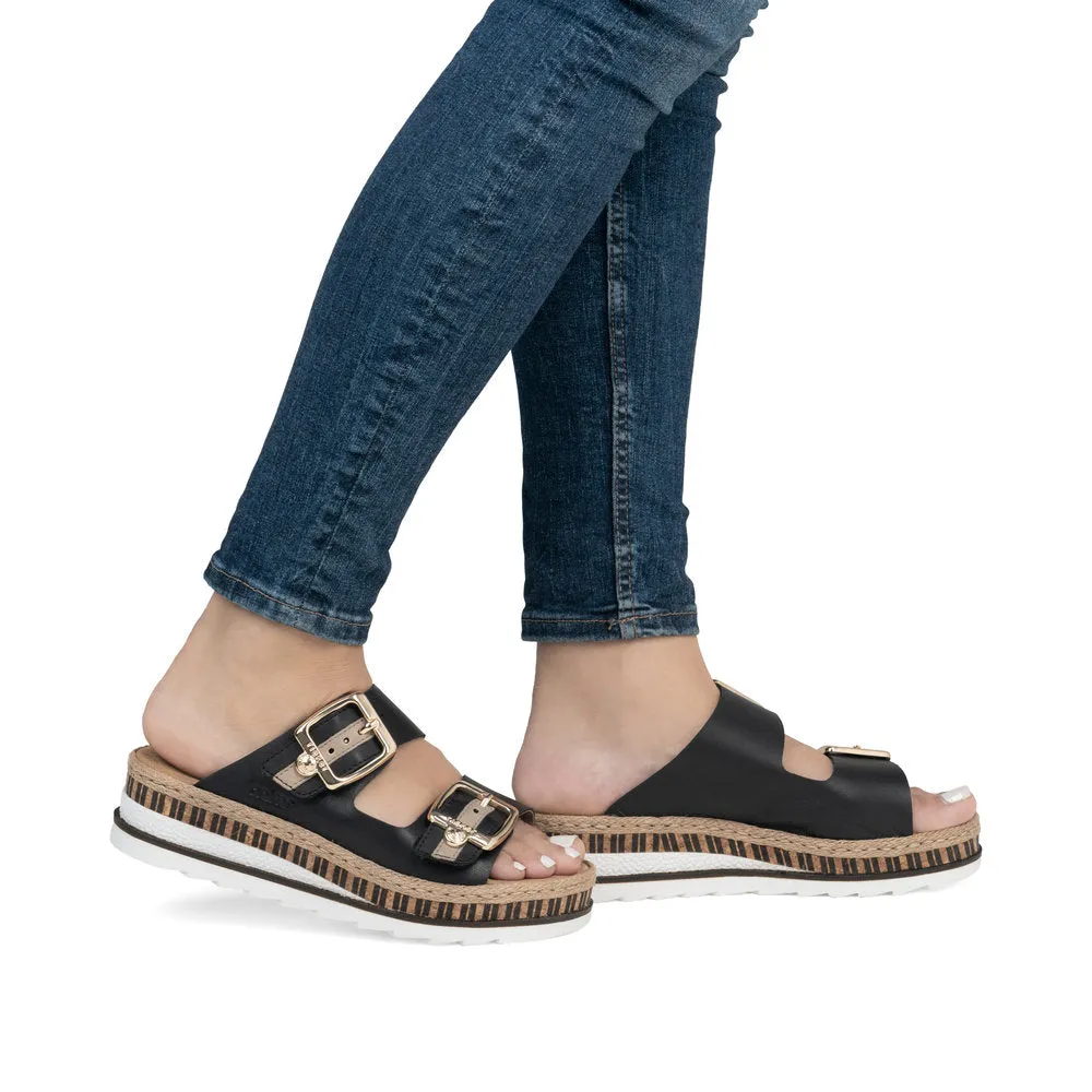 Rieker Ladies Mule Wedge Platform Sandal V7955-00