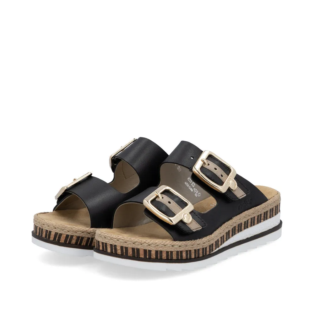 Rieker Ladies Mule Wedge Platform Sandal V7955-00