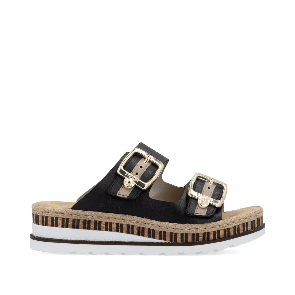 Rieker Ladies Mule Wedge Platform Sandal V7955-00