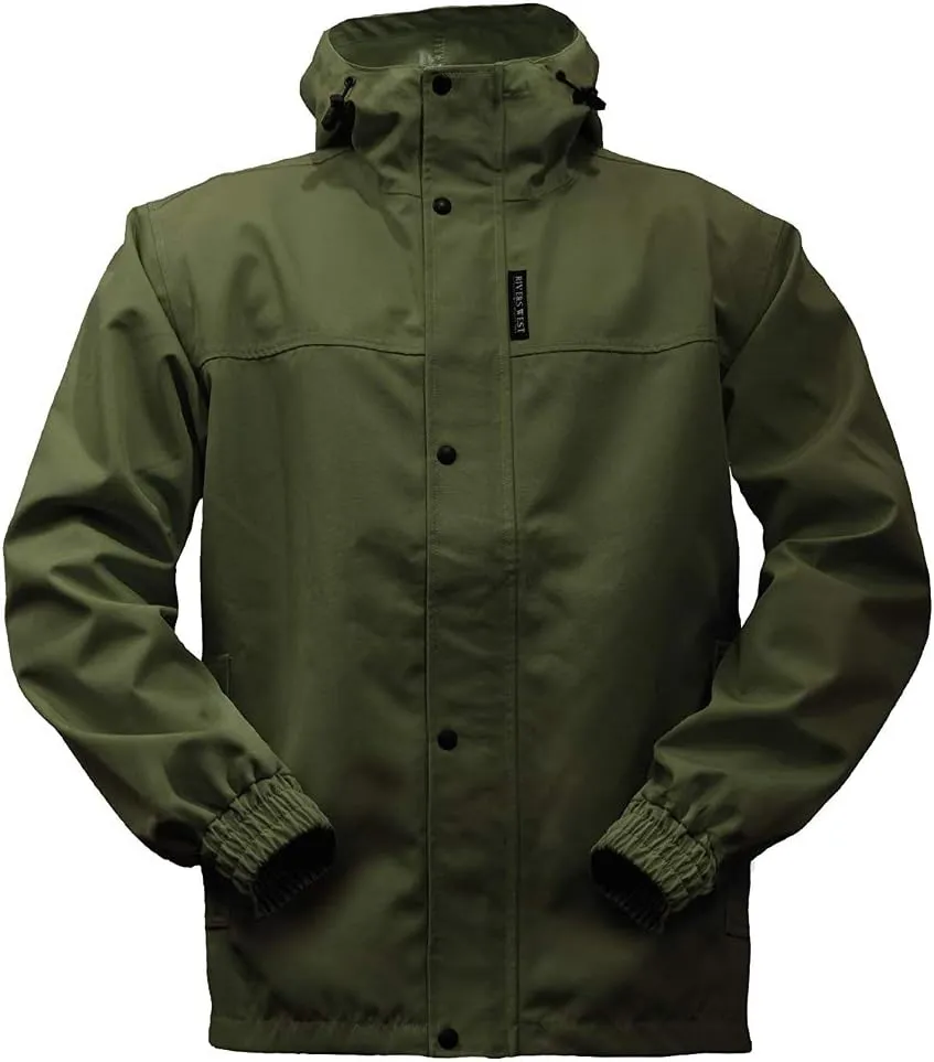Rivers West Men's 40/40 Waterproof Lightweight Ultra Packable Rain Jacket with Fixed Adjustable Hood