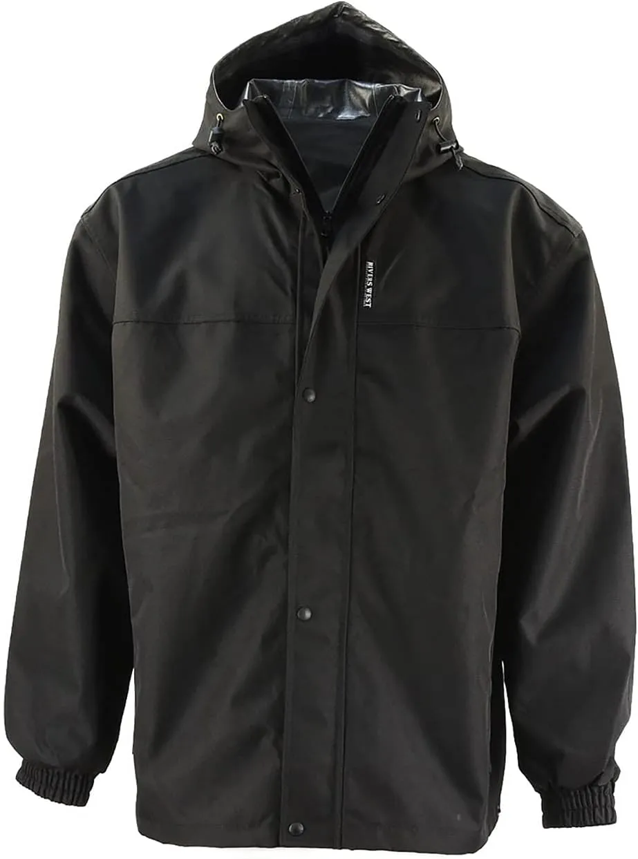 Rivers West Men's 40/40 Waterproof Lightweight Ultra Packable Rain Jacket with Fixed Adjustable Hood