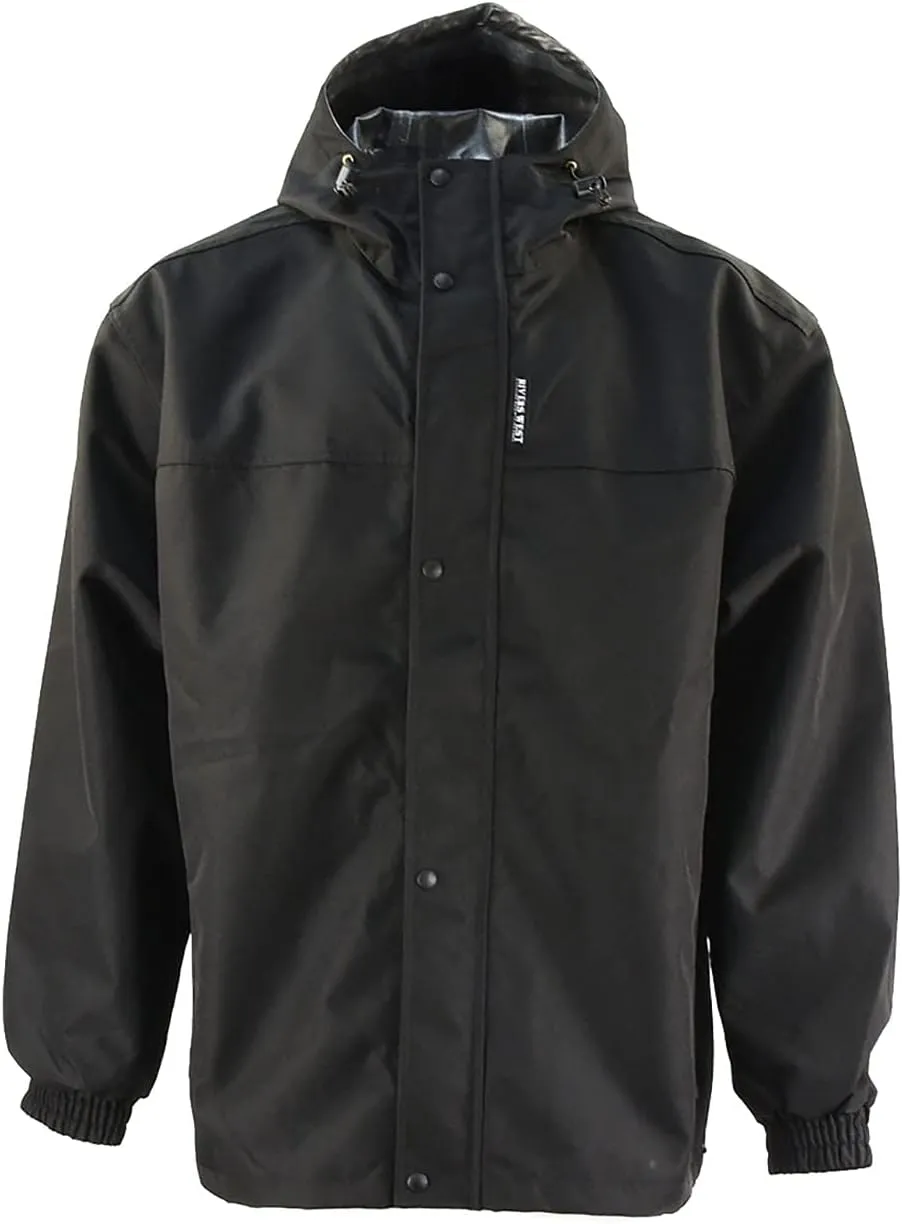 Rivers West Men's 40/40 Waterproof Lightweight Ultra Packable Rain Jacket with Fixed Adjustable Hood