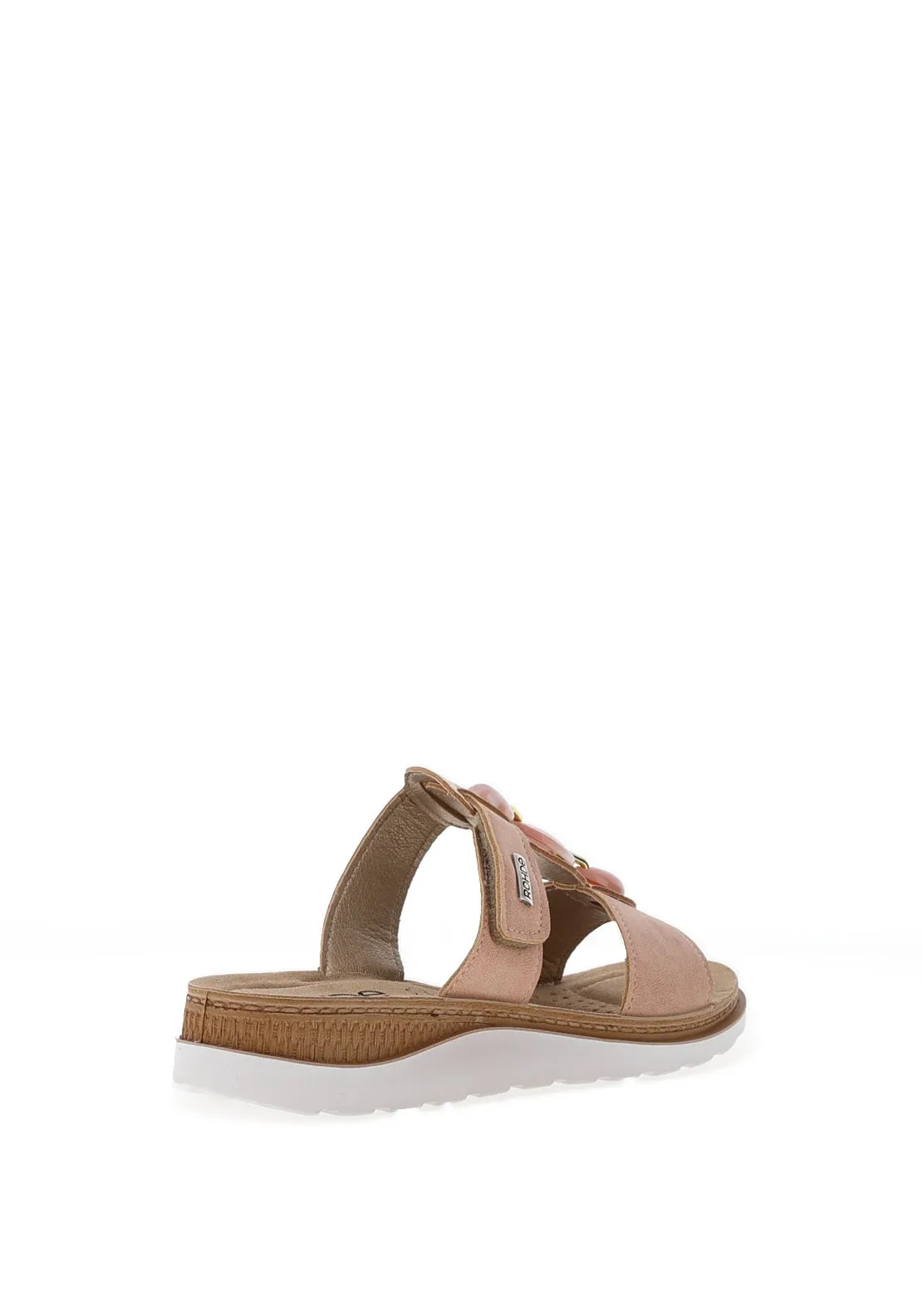 Rohde Womens Leather T-Bar Bead Mule Sandals, Rose