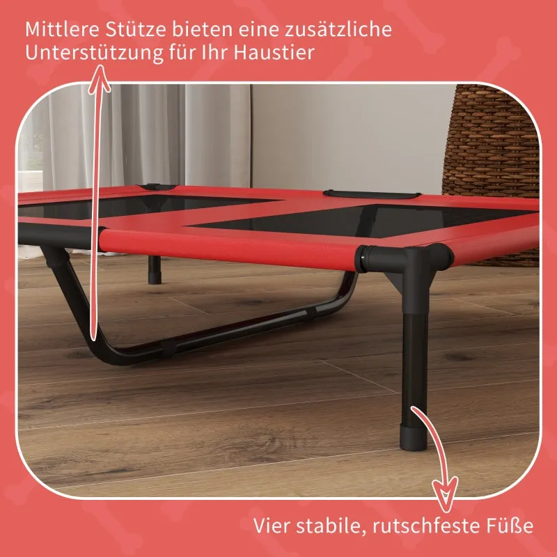 Rootz Portable Pet Bed - Lightweight Dog Bed - Raised Pet Cot - Oxford Fabric - Mesh Cover - Easy to Clean - 92cm x 76cm x 18cm