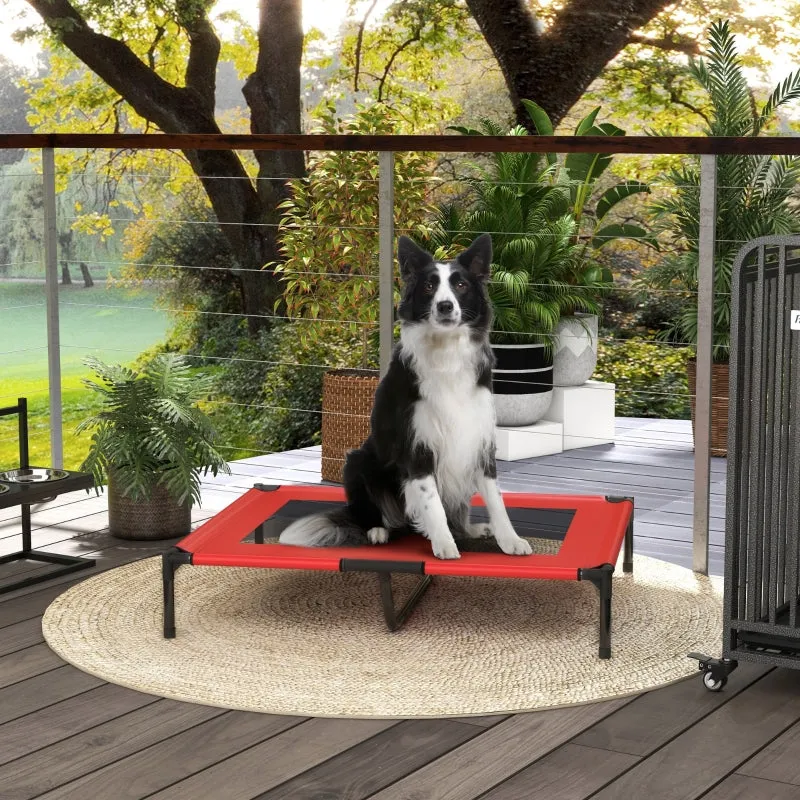 Rootz Portable Pet Bed - Lightweight Dog Bed - Raised Pet Cot - Oxford Fabric - Mesh Cover - Easy to Clean - 92cm x 76cm x 18cm