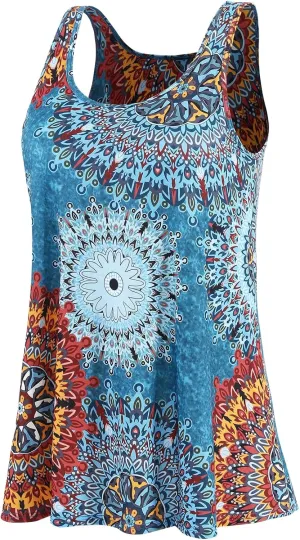 Rosyline Tank Top for Women with Built in Bra Flowy Swing Undershirt Tank Tops S-4XL