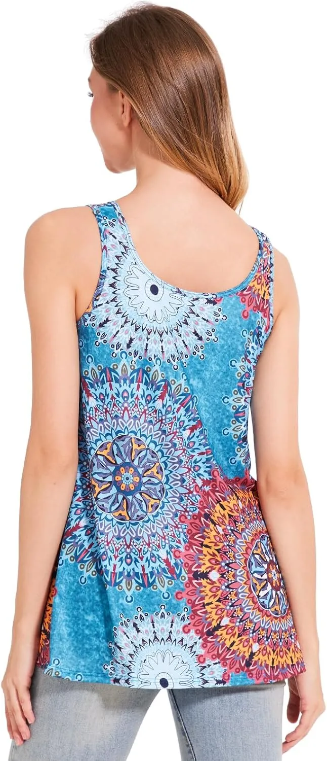 Rosyline Tank Top for Women with Built in Bra Flowy Swing Undershirt Tank Tops S-4XL