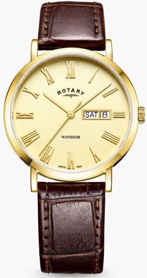 Rotary Watch Windsor Gold PVD Plated Mens