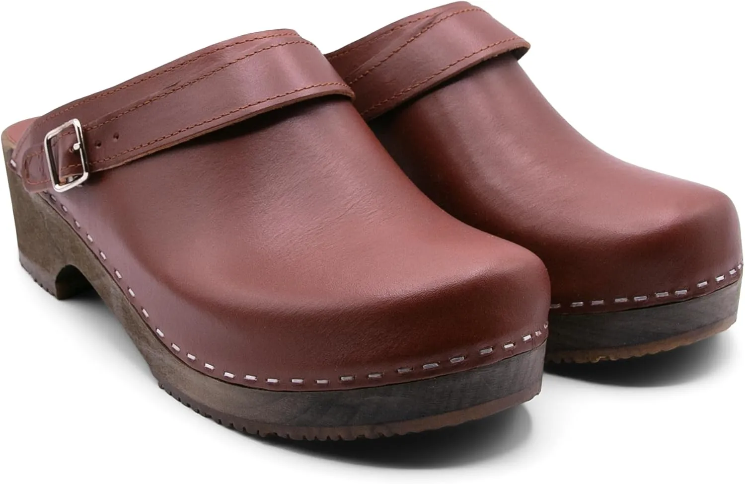 Sandgrens Handmade Swedish Wood Clogs for Men, Low Heel Mule | Nybro