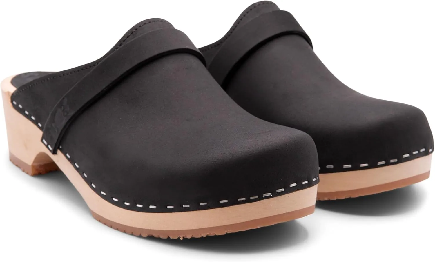 Sandgrens Handmade Swedish Wood Clogs for Women, Low Heel Mule | Tokyo