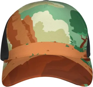 Scenic View of a Cliff in The Desert Baseball Cap Men's and Women's Baseball Hat Adjustable Casual Outdoor Breathable Caps Truck Driver Hat Dad Cap