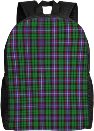 Scottish Clan Russell Tartan Plaid Minimalist Laptop Backpack – Waterproof Business Travel Bag, Breathable Design, Modern Work & Leisure