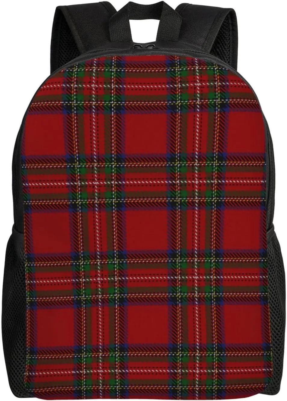 Scottish Clan Stewart Red Tartan Minimalist Laptop Backpack – Waterproof Business Travel Bag, Breathable Design, Modern Work & Leisure
