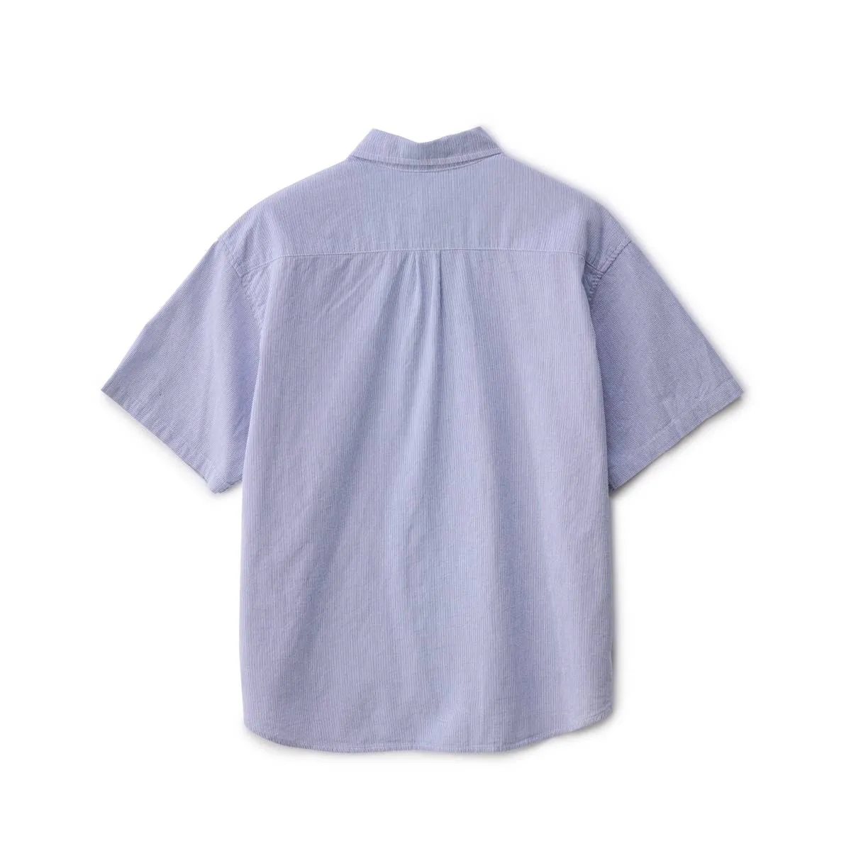 S/DOUBLE Classic Oxford S/S Shirt Navy Stripe