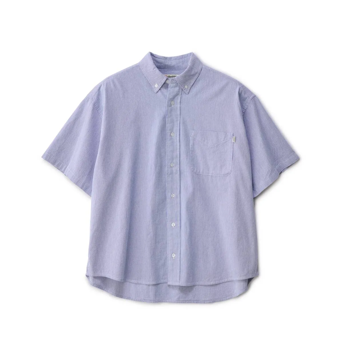 S/DOUBLE Classic Oxford S/S Shirt Navy Stripe