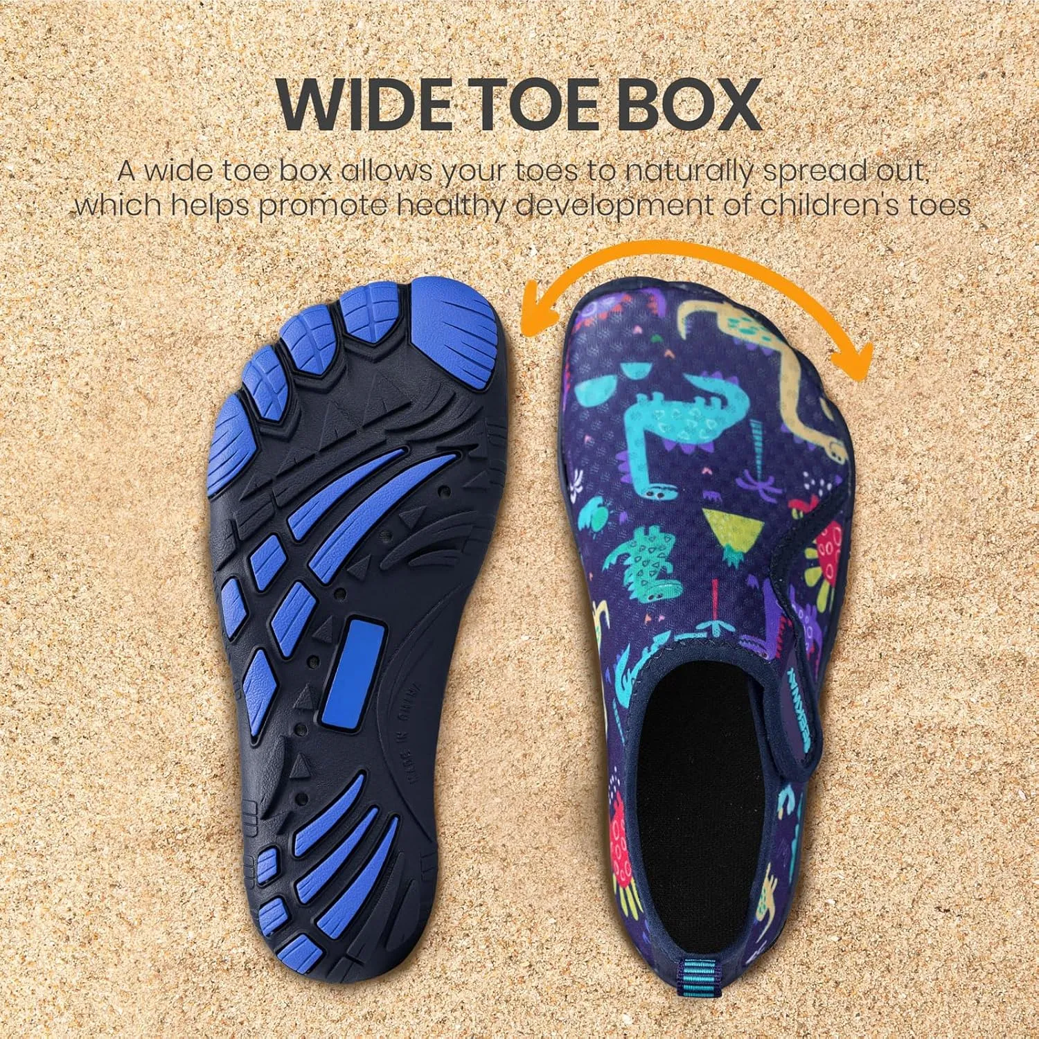 SEEKWAY Barefoot Water Shoes for Kids - Wide Toe Box and Quick-Dry Sand Shoes Toddler for Hiking Swim Beach Pool Kayak Sport Accessories, Camping Essentials Non-Slip for Boys Girls Sizes