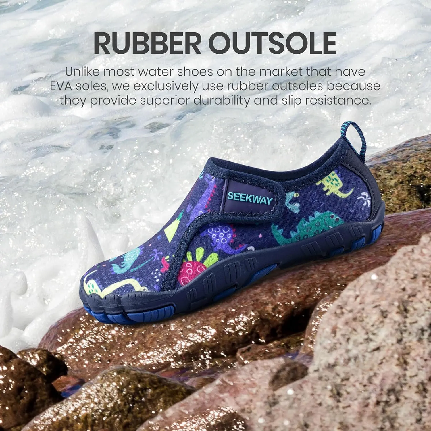 SEEKWAY Barefoot Water Shoes for Kids - Wide Toe Box and Quick-Dry Sand Shoes Toddler for Hiking Swim Beach Pool Kayak Sport Accessories, Camping Essentials Non-Slip for Boys Girls Sizes