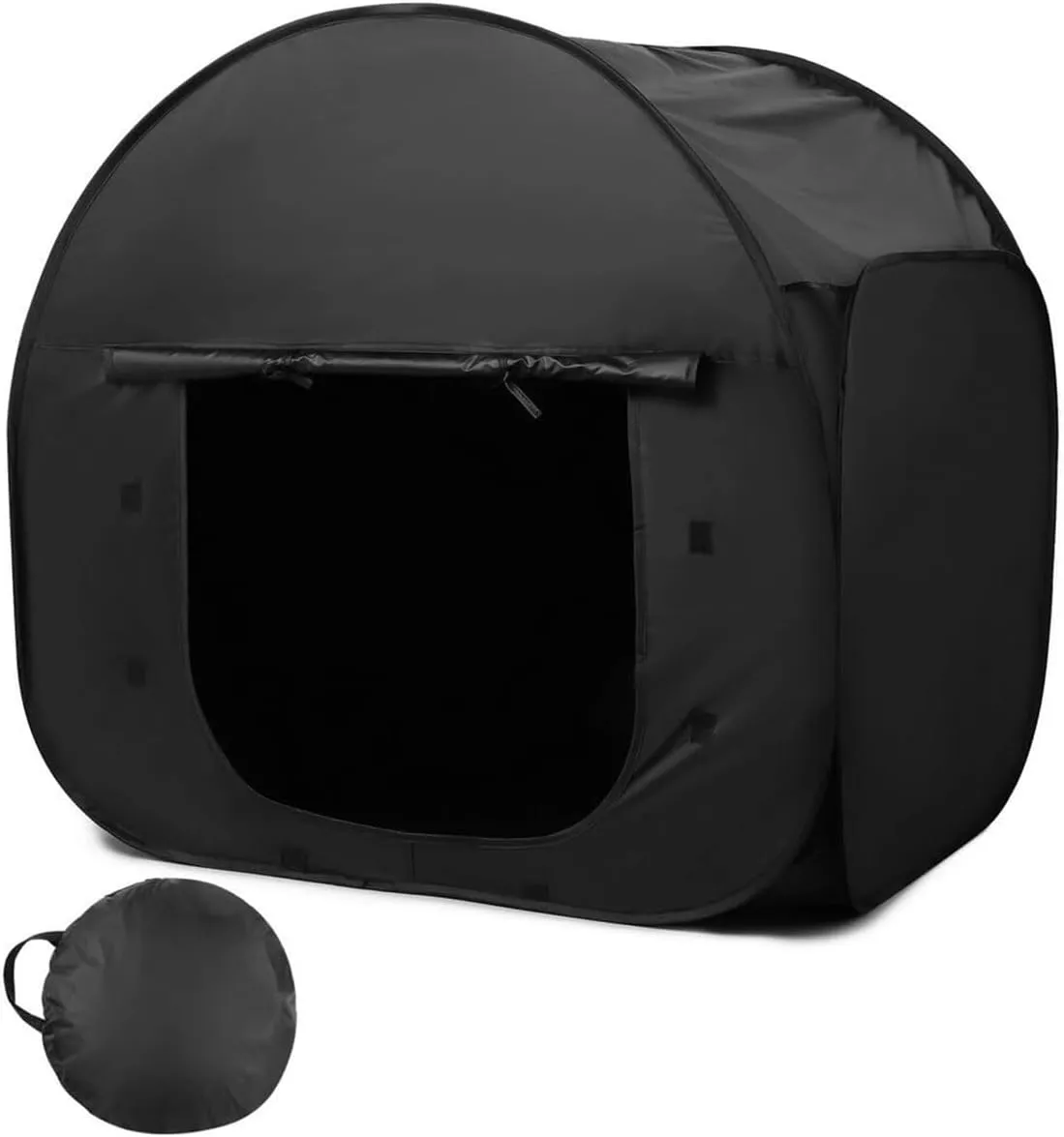 Sensory Tent Pop Up Tent Calm Corner for Kids Blackout Calm Down Cover for Autistic Child,Helps with Autism,SPD, Anxiety & Improve Focus(Black Coating,35.43"x35.43"x35.43")